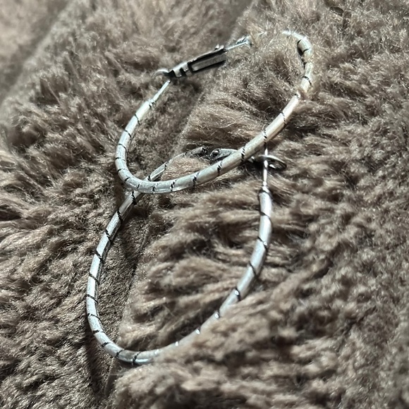 Maurices Silver Hoop Earrings Elegant Design - Picture 2 of 2